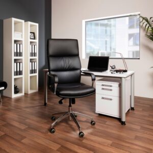 wohnli-moebel-suche-001918003601-1 Chefsessel Brunello 20 Schwarz/Silberfarben Kunststoff, Textil MID.YOU Möbel > Stühle > Bürostühle > Chefsessel Schwarz