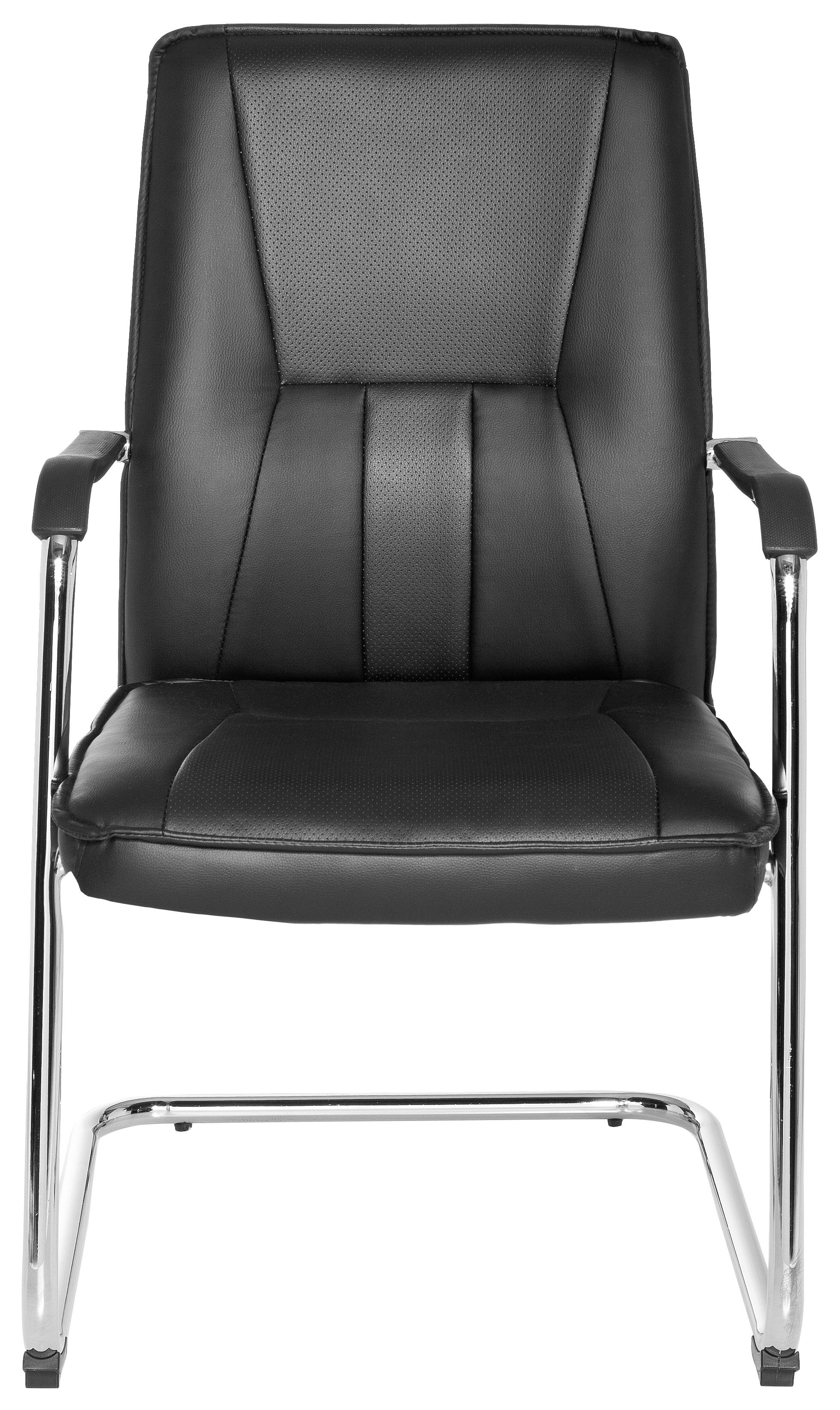 Besucherstuhl Tila V Schwarz Metall, Kunststoff, Textil MID.YOU Wohnzimmermöbel Schwarz