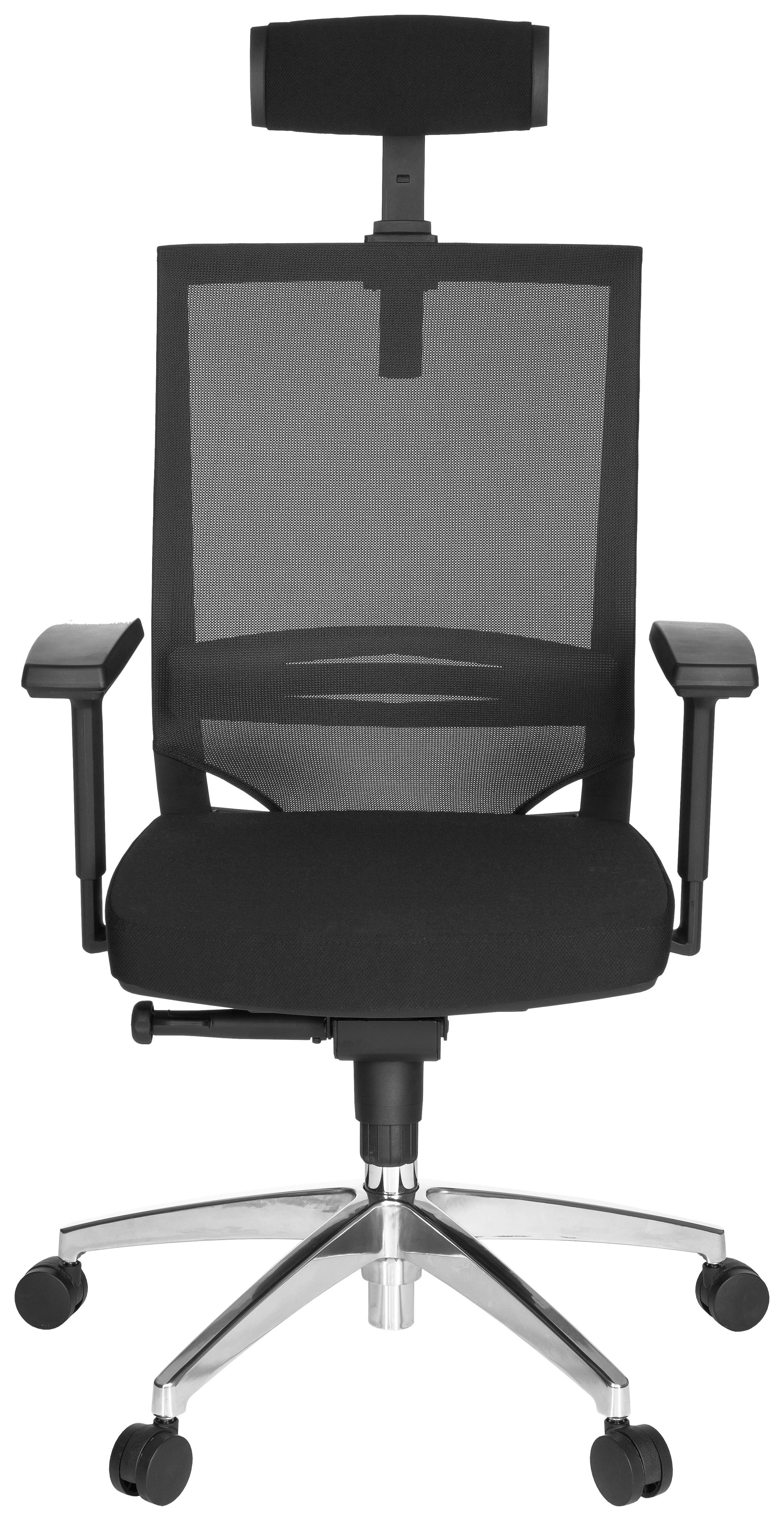 Drehstuhl Porto Max High Schwarz Kunststoff, Textil MID.YOU Wohnzimmermöbel Schwarz