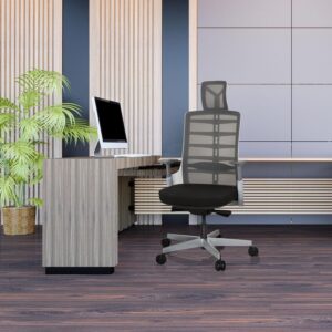 wohnli-moebel-suche-001918022502-1 Drehstuhl Skarif Grau/Schwarz/Weiß Kunststoff, Textil MID.YOU Möbel > Stühle > Bürostühle > Bürostühle ergonomisch Grau