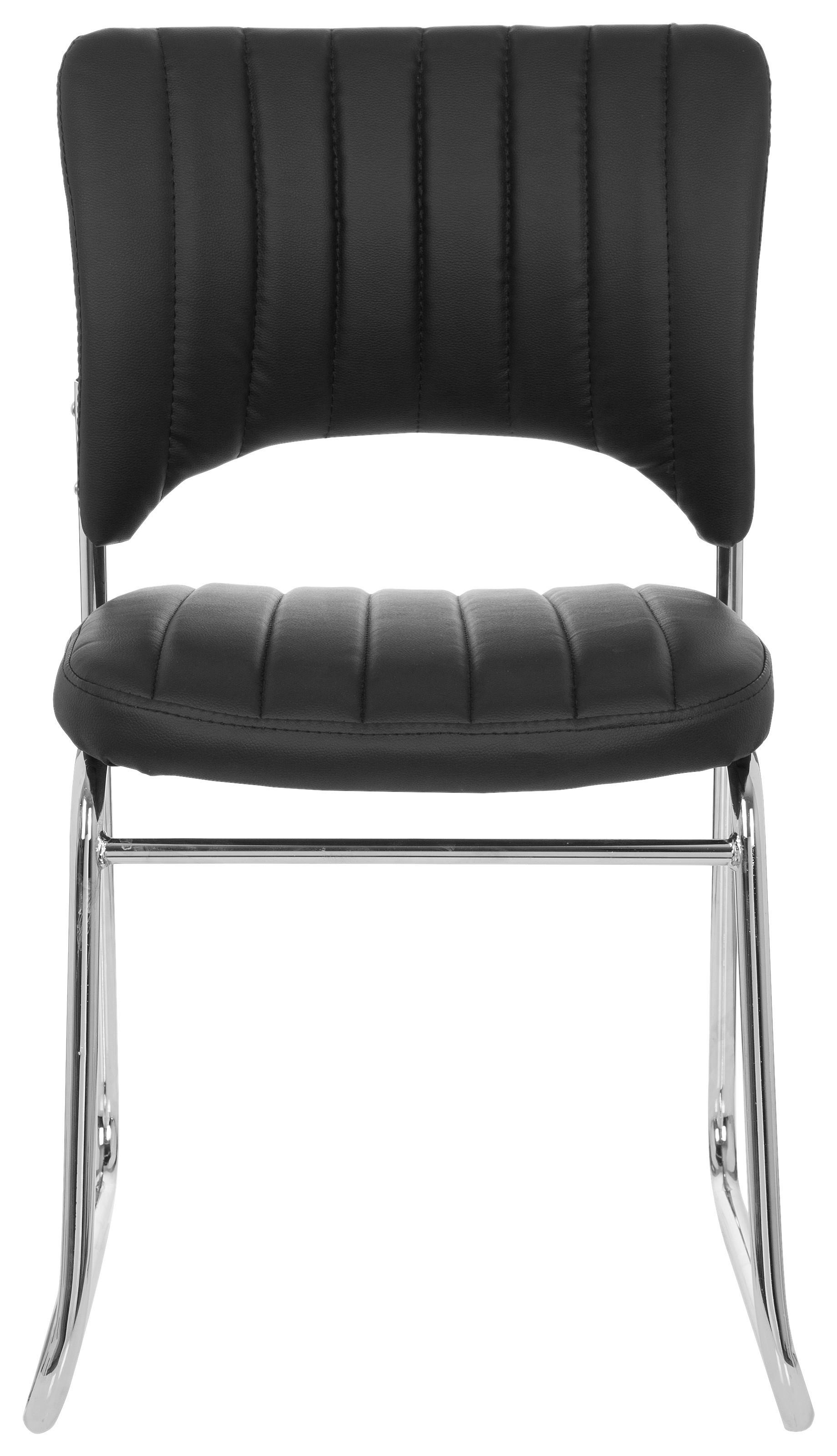 Besucherstuhl Caspi V Schwarz ca. 44x82x52cm Textil MID.YOU Wohnzimmermöbel Schwarz