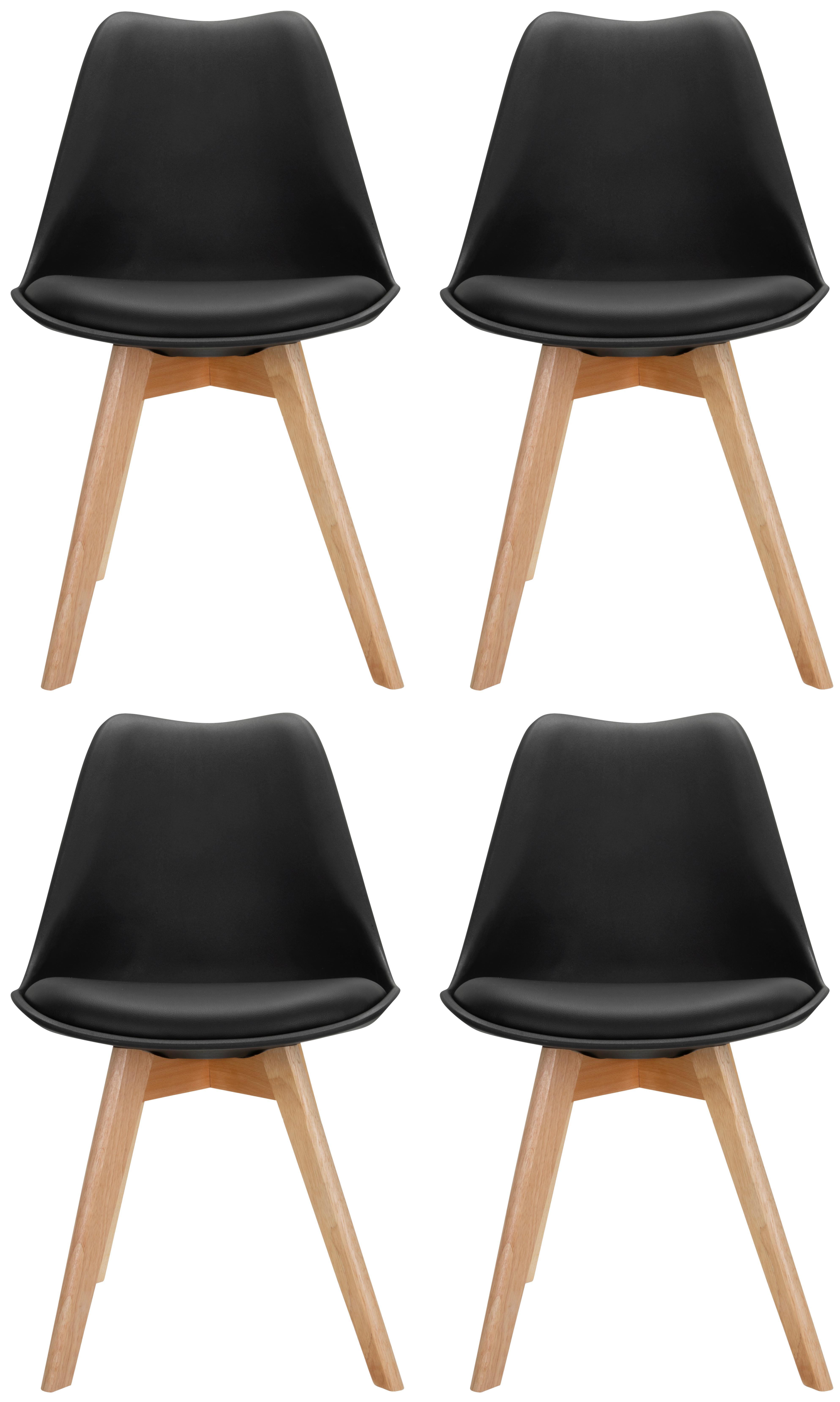 Wohnli Möbelsuche - Stuhl-Set Scandi 4er-Set Schwarz
