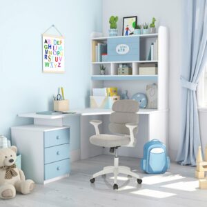 Jugenddrehstuhl Kid Ergolino W ca.62x86-97x62cm Grau Textil MID.YOU Möbel > Stühle > Bürostühle > Bürodrehstuhl Grau