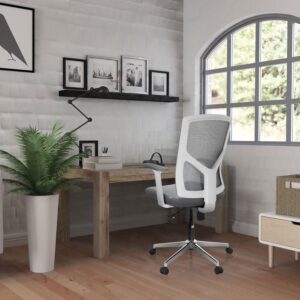 Drehstuhl Breton Grau/Weiß Textil MID.YOU Möbel > Stühle > Bürostühle > Bürostühle ergonomisch Grau
