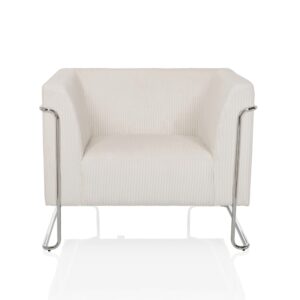 Loungesessel Curacao Weiß Cord Textil MID.YOU Möbel > Sessel > Polstersessel Weiß