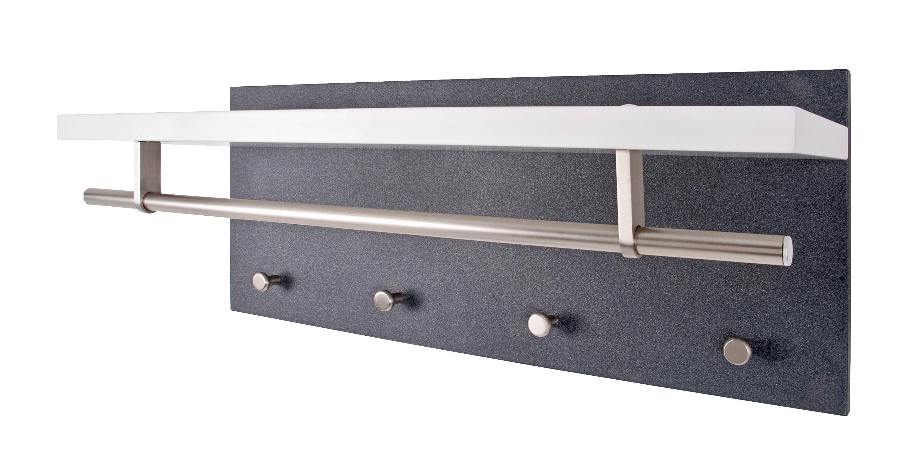 Wandgarderobe Anthrazit/Edelstahlfarben Metall, Holzwerkstoff Mömax Garderoben > Garderobenpaneele Anthrazit