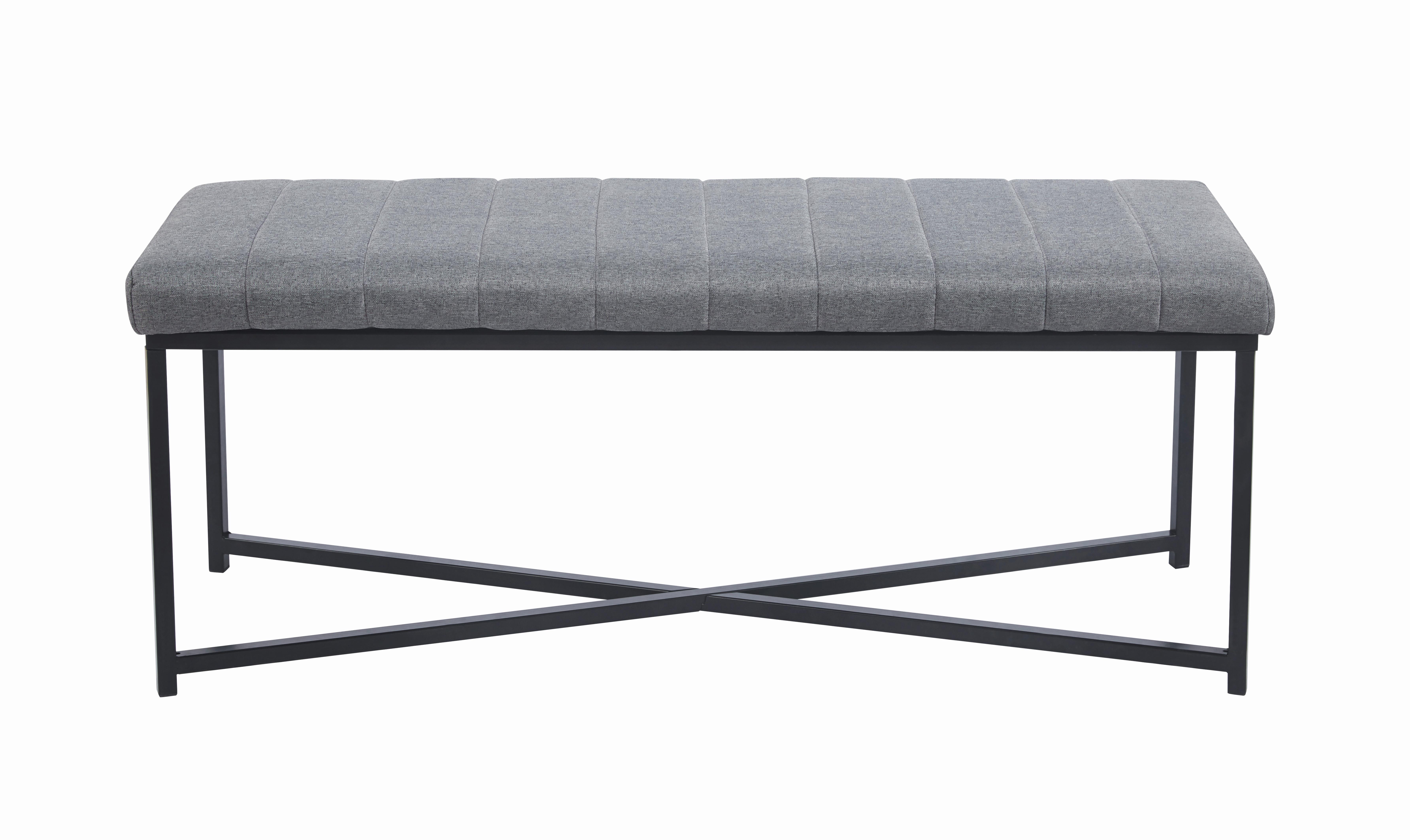 Bettbank Puerto Grau/Schwarz Metall, Textil Mömax Möbel > Bänke > Sitzbänke Grau