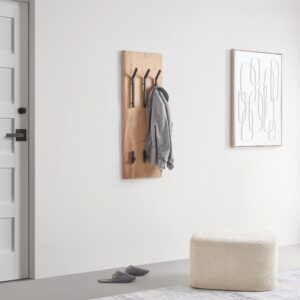 Wandgarderobe Rivera 6 Schwarz/Akaziefarben Holz, Metall Mömax Garderoben > Garderobenpaneele Schwarz