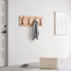 wohnli-moebel-suche-001931054702-1 Wandgarderobe Rivera 4 Schwarz/Akaziefarben Holz, Metall Mömax Garderoben > Garderobenpaneele Schwarz