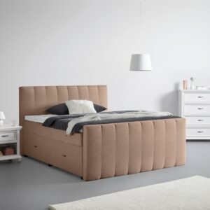 Boxspringbett Malaga Braun ca. 180x200cm Textil, Holzwerkstoff Premium Living Möbel > Betten > Doppelbetten Braun