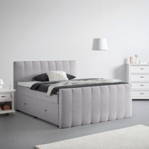 wohnli-moebel-suche-001933000307-1 Boxspringbett Malaga Hellgrau ca. 180x200cm Textil, Holzwerkstoff Premium Living Möbel > Betten > Doppelbetten Grau