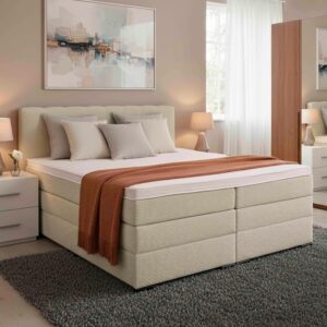 wohnli-moebel-suche-001933000312-1 Boxspringbett Malaga ohne Fußteil Beige ca. 160x200cm Textil Premium Living Möbel > Betten > Boxspringbetten Beige