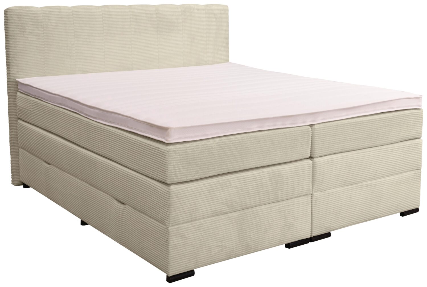 Wohnli Möbelsuche - Boxspringbett Malaga ohne Fußteil Beige ca. 160x200cm