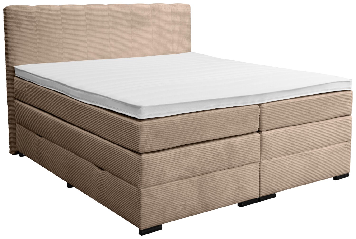 Wohnli Möbelsuche - Boxspringbett Malaga ohne Fußteil Braun ca. 160x200cm