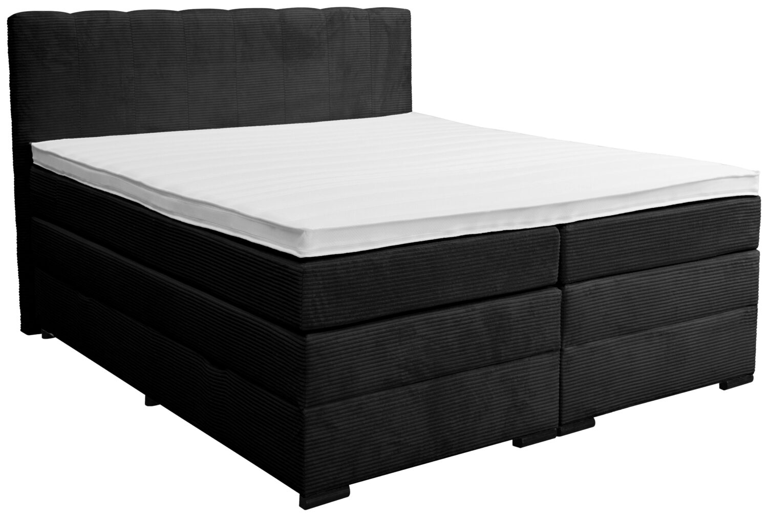 Wohnli Möbelsuche - Boxspringbett Malaga ohne Fußteil Schwarz ca. 160x200cm