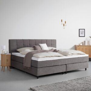 Boxspringbett Primo Dunkelgrau ca. 240x200cm Holz, Textil, Holzwerkstoff Premium Living Möbel > Betten > Boxspringbetten Grau