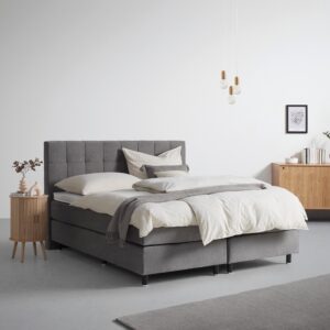 wohnli-moebel-suche-001933005003-1 Boxspringbett Primo Dunkelgrau ca. 180x200cm Holz, Textil, Holzwerkstoff Premium Living Möbel > Betten > Doppelbetten Grau