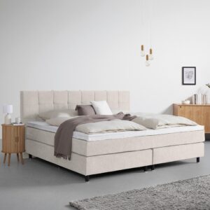 Boxspringbett Primo Beige ca. 240x200cm Holzwerkstoff Premium Living Möbel > Betten > Boxspringbetten Beige