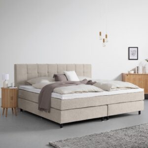 Boxspringbett Primo Taupe ca. 240x200cm Holzwerkstoff Premium Living Möbel > Betten > Boxspringbetten Taupe