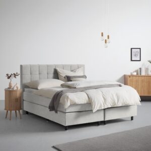 Boxspringbett Primo Grau ca. 160x200cm Holzwerkstoff Premium Living Möbel > Betten > Boxspringbetten Grau