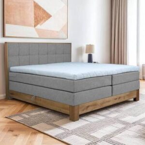 Boxspringbett Cloud Grau ca. 180x200cm Textil, Holzwerkstoff Premium Living Möbel > Betten > Doppelbetten Grau