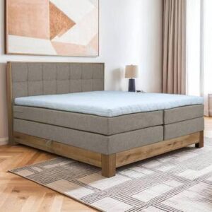 Boxspringbett Cloud Taupe ca. 160x200cm Holz, Textil, Holzwerkstoff Premium Living Möbel > Betten > Boxspringbetten Taupe