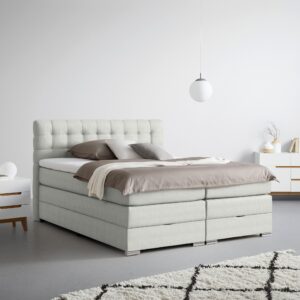wohnli-moebel-suche-001933006203-1 Boxspringbett London Grau ca. 180x200cm Holz, Textil, Holzwerkstoff Premium Living Möbel > Betten > Doppelbetten Grau