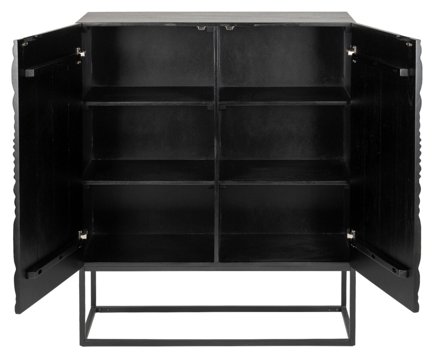 Highboard Black Rose Schwarz Holz P & B Wohnzimmermöbel Schwarz