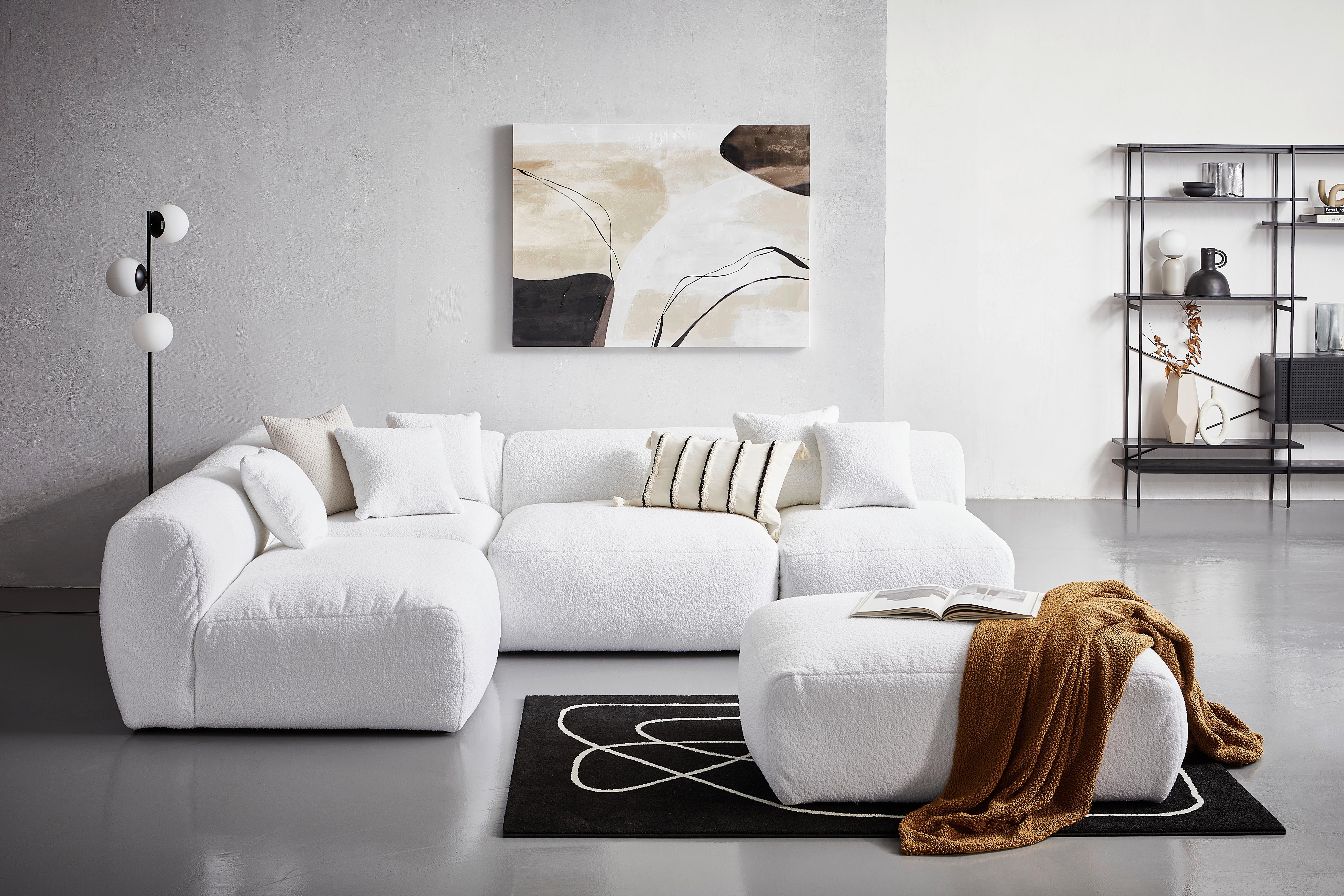 Modul Sofaelement Bloom Ecke Weiß Textil Livetastic Möbel > Sofas & Couches > Sofas Weiß