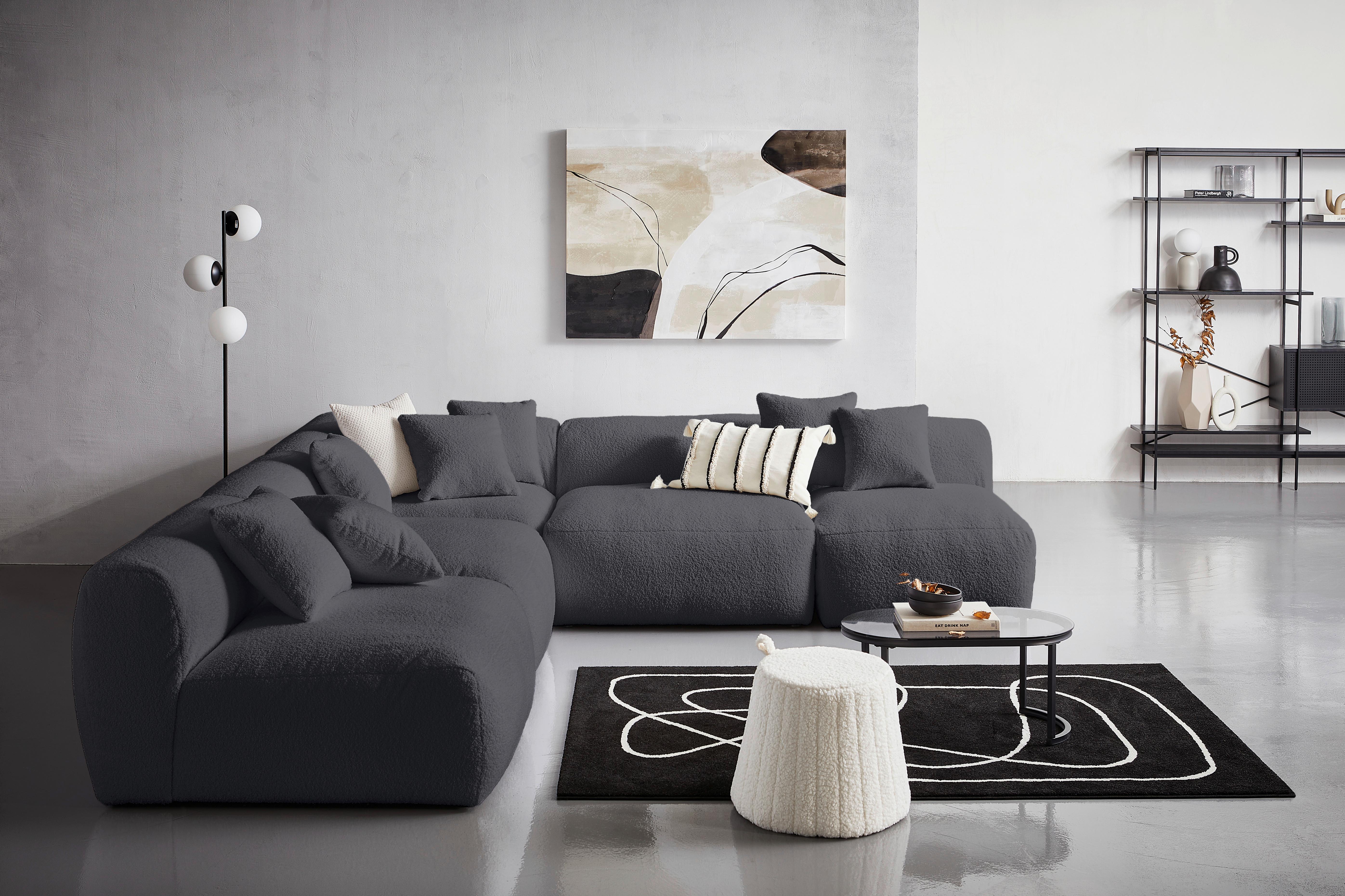 Modul Sofaelement Bloom Dunkelgrau Textil Livetastic Möbel > Sofas & Couches > Sofas Grau