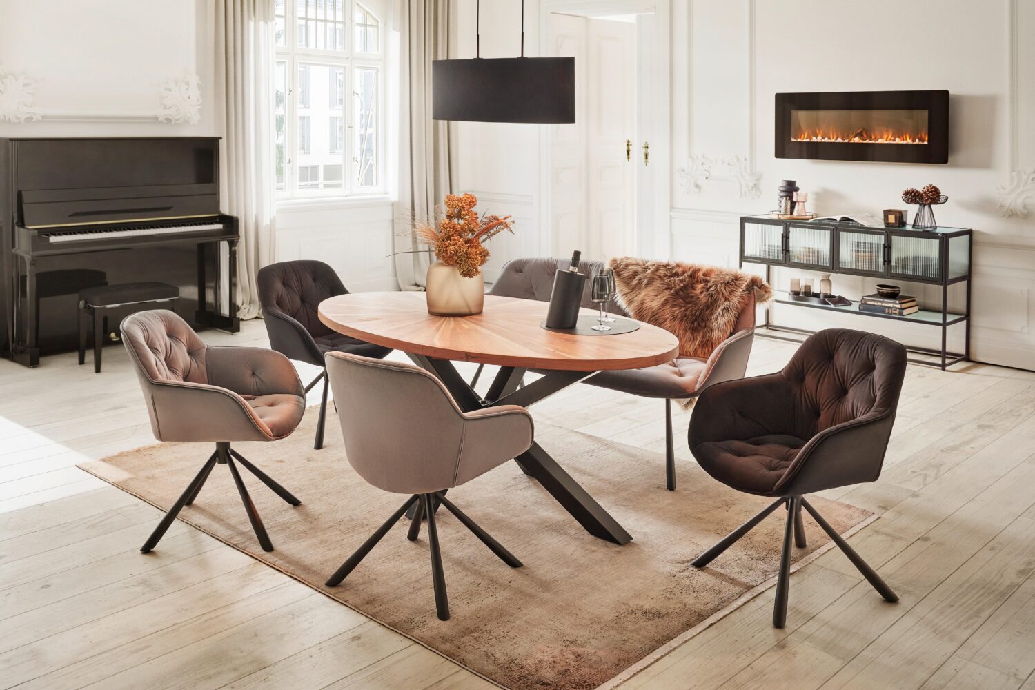 Armlehnstuhl Eileen in Schwarz Samt Metall, Textil Mömax Wohnzimmermöbel Schwarz