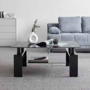 Couchtisch Intro Schwarz Metall, Glas, Holzwerkstoff Mömax Wohnzimmermöbel Schwarz