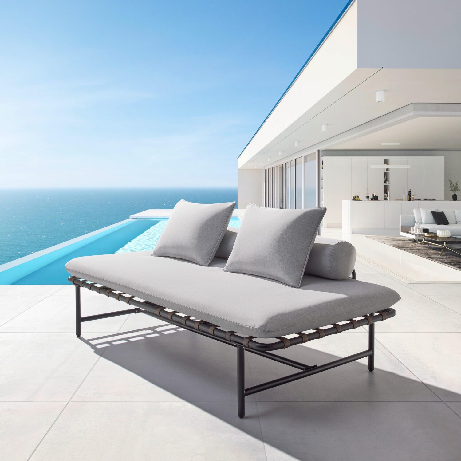 wohnli-moebel-suche-002004002901 Wohnli Möbelsuche - Gartenliege Norah Grau Outdoorstoff/Metall/Kunststoff