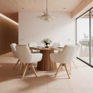 Esstisch Allegra Akaziefarben Echtholz rund Holz Bessagi Home Möbel > Tische > Esstische > Esstische Holz Braun