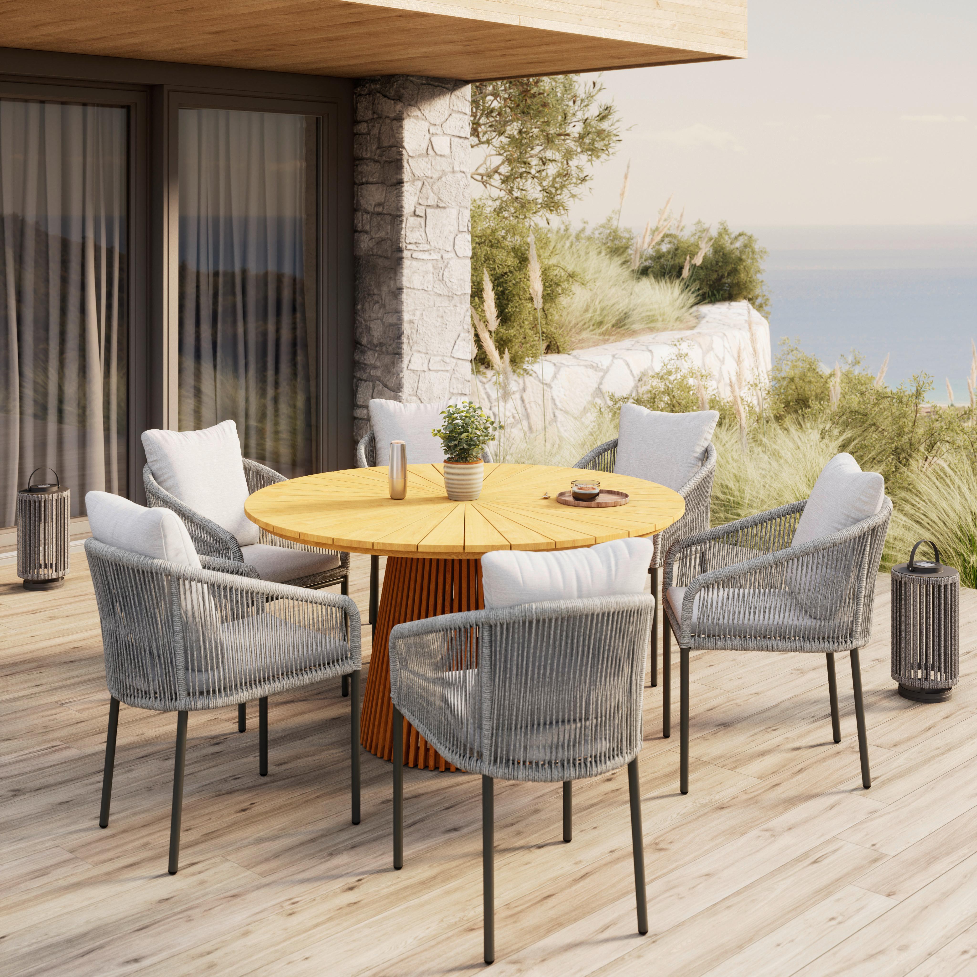 Wohnli Möbelsuche - Gartentisch Sanja Massiv Teak ca. Ø 140x76 cm