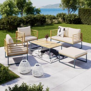 wohnli-moebel-suche-002014019401 Wohnli Möbelsuche - Loungegarnitur Silas Creme Holz/Outdoorstoff/Metall