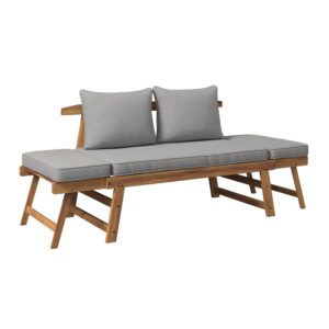 Gartenliege Pia Grau Akazie/Outdoorstoff Holz, Textil Bessagi Garden Möbel > Sofas & Couches > Sofas Grau