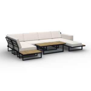wohnli-moebel-suche-002014026501-1 Loungegarnitur Marla Creme Holz/Outdoorstoff/Metall Holz, Metall, Textil Bessagi Garden Garten & Outdoor > Loungemöbel > Loungegarnituren Weiß