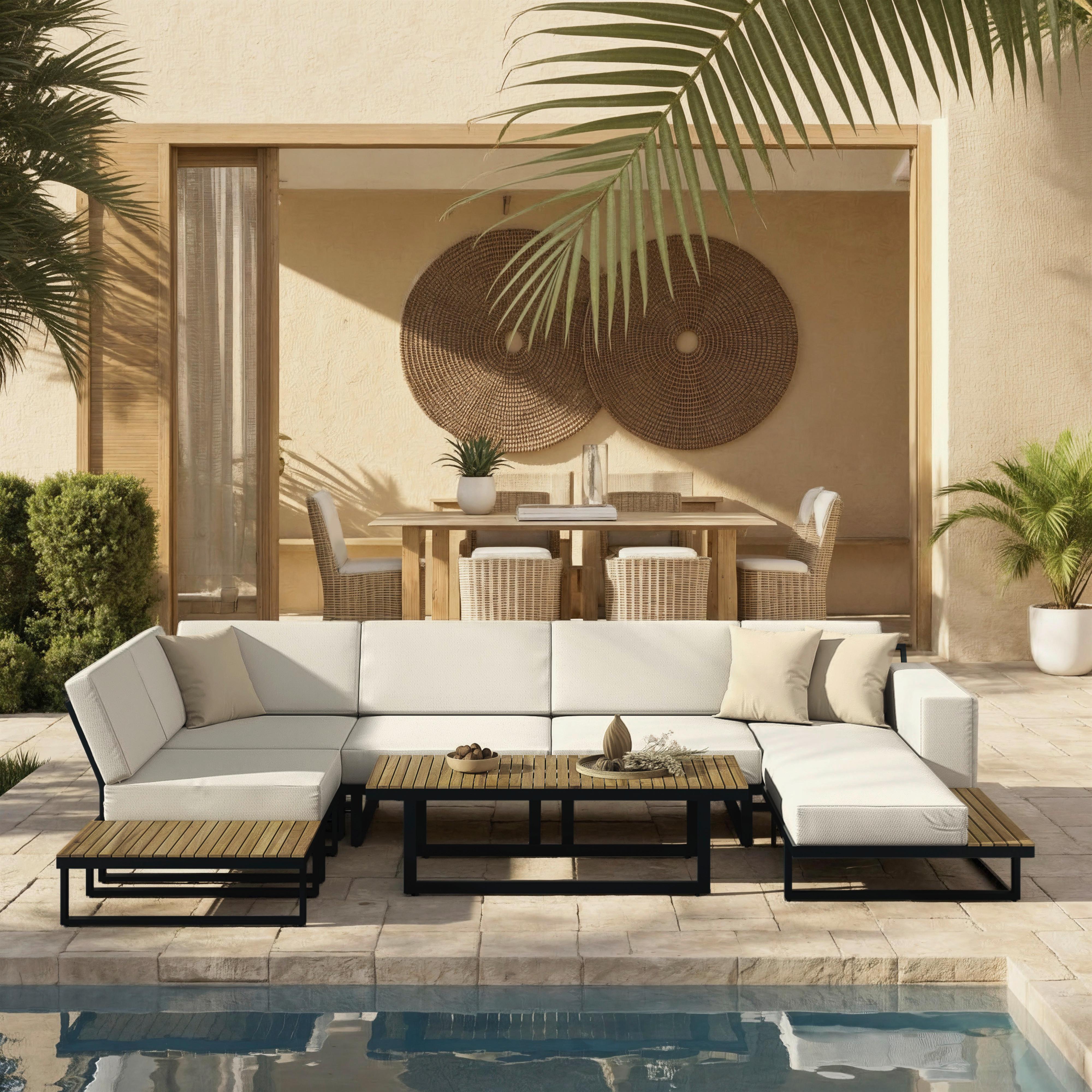 wohnli-moebel-suche-002014026501 Wohnli Möbelsuche - Loungegarnitur Marla Creme Holz/Outdoorstoff/Metall