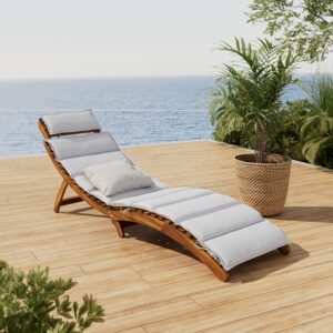 Wohnli Möbelsuche - Gartenliege Natalie Beige Holz/Textil