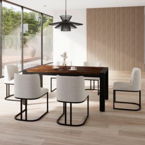 wohnli-moebel-suche-002026003202-1 Esstisch Aleya Walnussfarben MDF ca. 180x90 cm Holz, Metall, Holzwerkstoff Bessagi Home Möbel > Tische > Esstische > Esstische Holz Braun