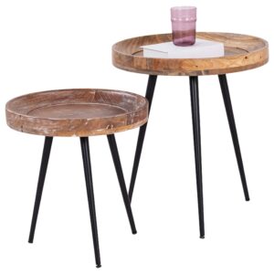 wohnli-moebel-suche-002047002202-1 Beistelltisch Ava ca.45x50x45cm Mangoholz massiv Holz, Metall MID.YOU Möbel > Kommoden & Schubladenschränke > Nachttische Braun