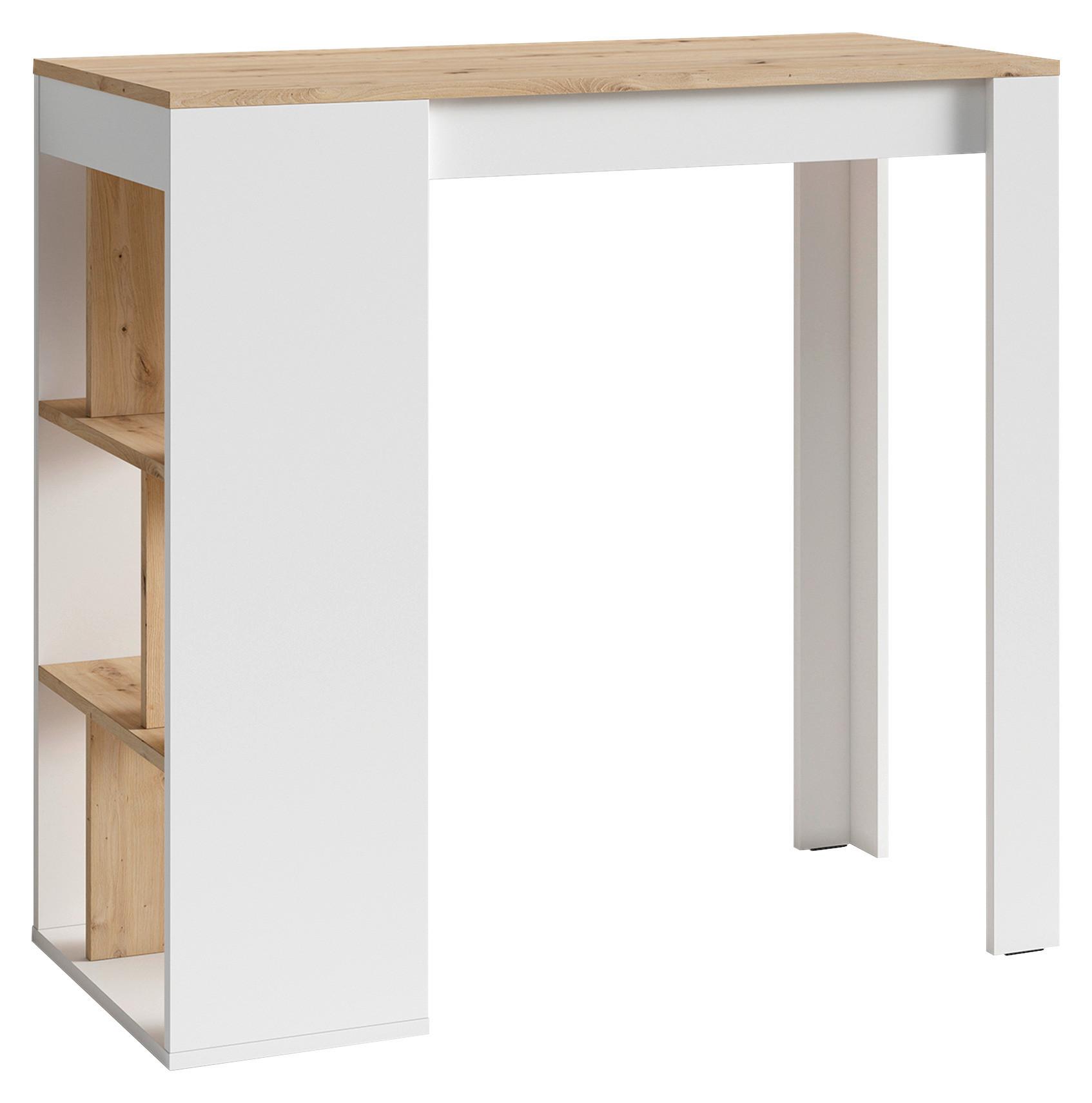 Wohnli Möbelsuche - Bartisch Moby Weiß/Eiche ca. 110x50x104 cm