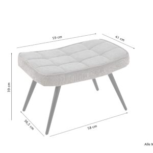 Hocker Uta Dunkelgrau Webstoff Textil, Holzwerkstoff MID.YOU Möbel > Sessel > Hocker Grau