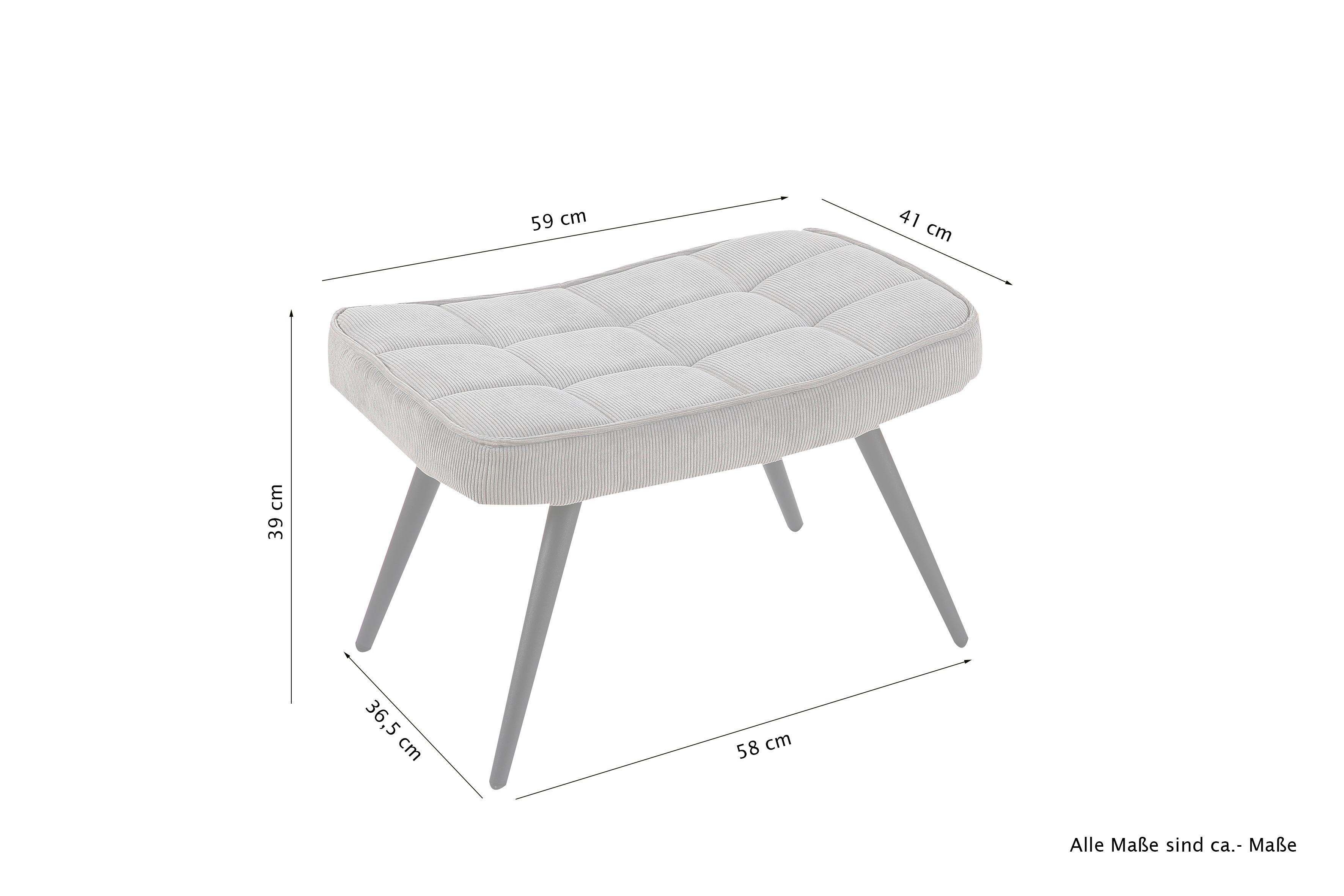 Hocker Uta Dunkelgrau Webstoff Textil, Holzwerkstoff MID.YOU Möbel > Sessel > Hocker Grau