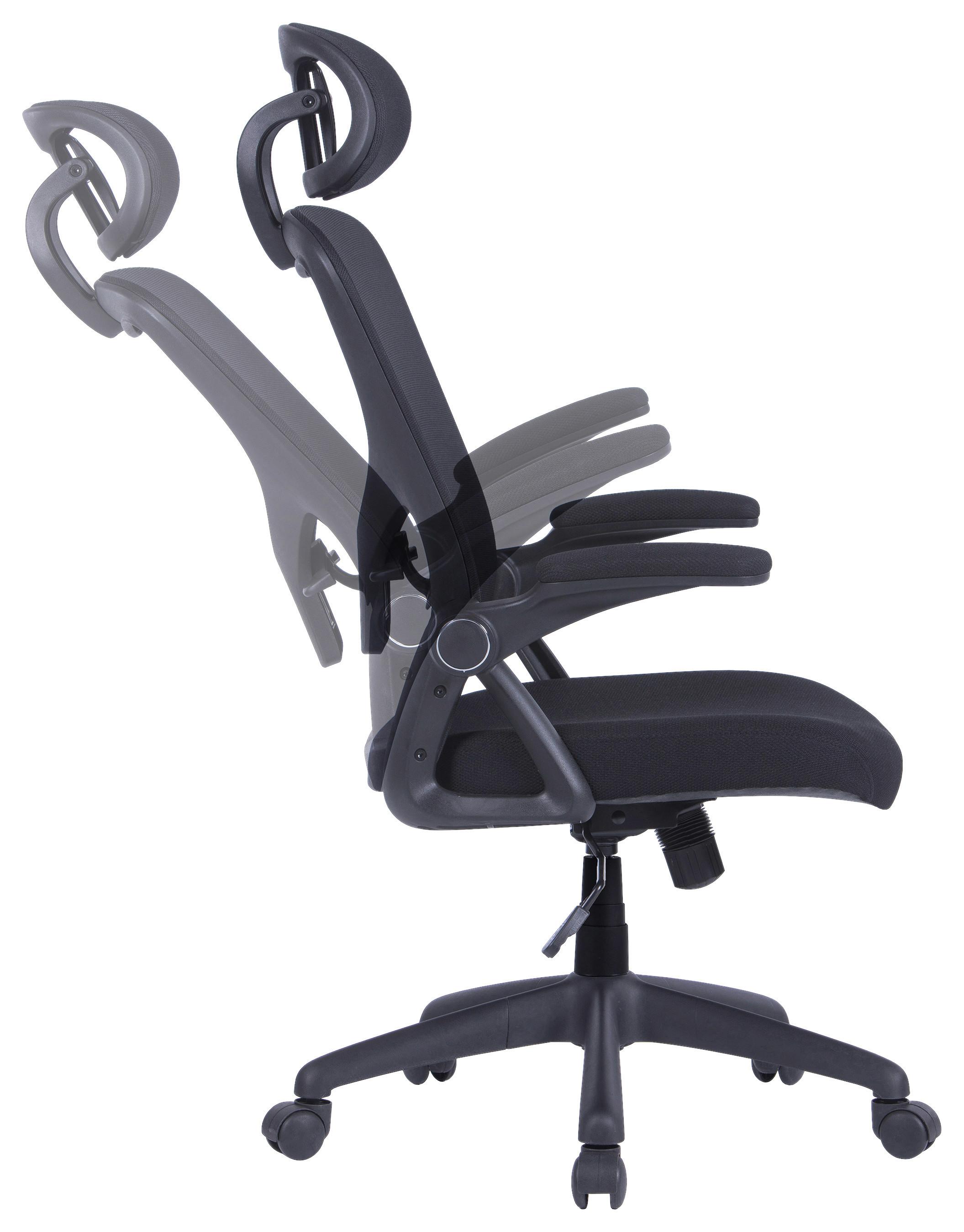 Bürostuhl Flex mit Armstützen Schwarz bis 110 kg Kunststoff, Textil MID.YOU Möbel > Stühle > Bürostühle > Bürostühle ergonomisch Schwarz