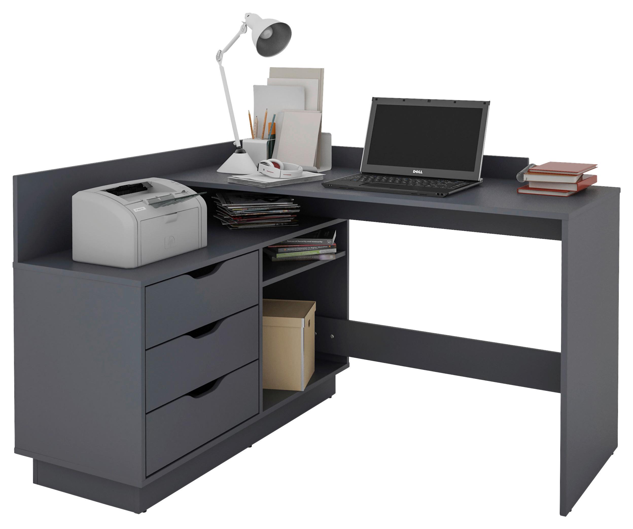 Wohnli Möbelsuche - Eckschreibtisch Belfast Anthrazit ca. 129x83