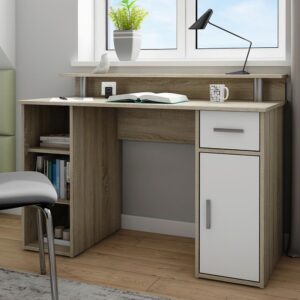 Schreibtisch Diego Sonoma Eiche/Weiß Holzwerkstoff MID.YOU Möbel > Tische > Schreibtische > Schreibtische Weiß