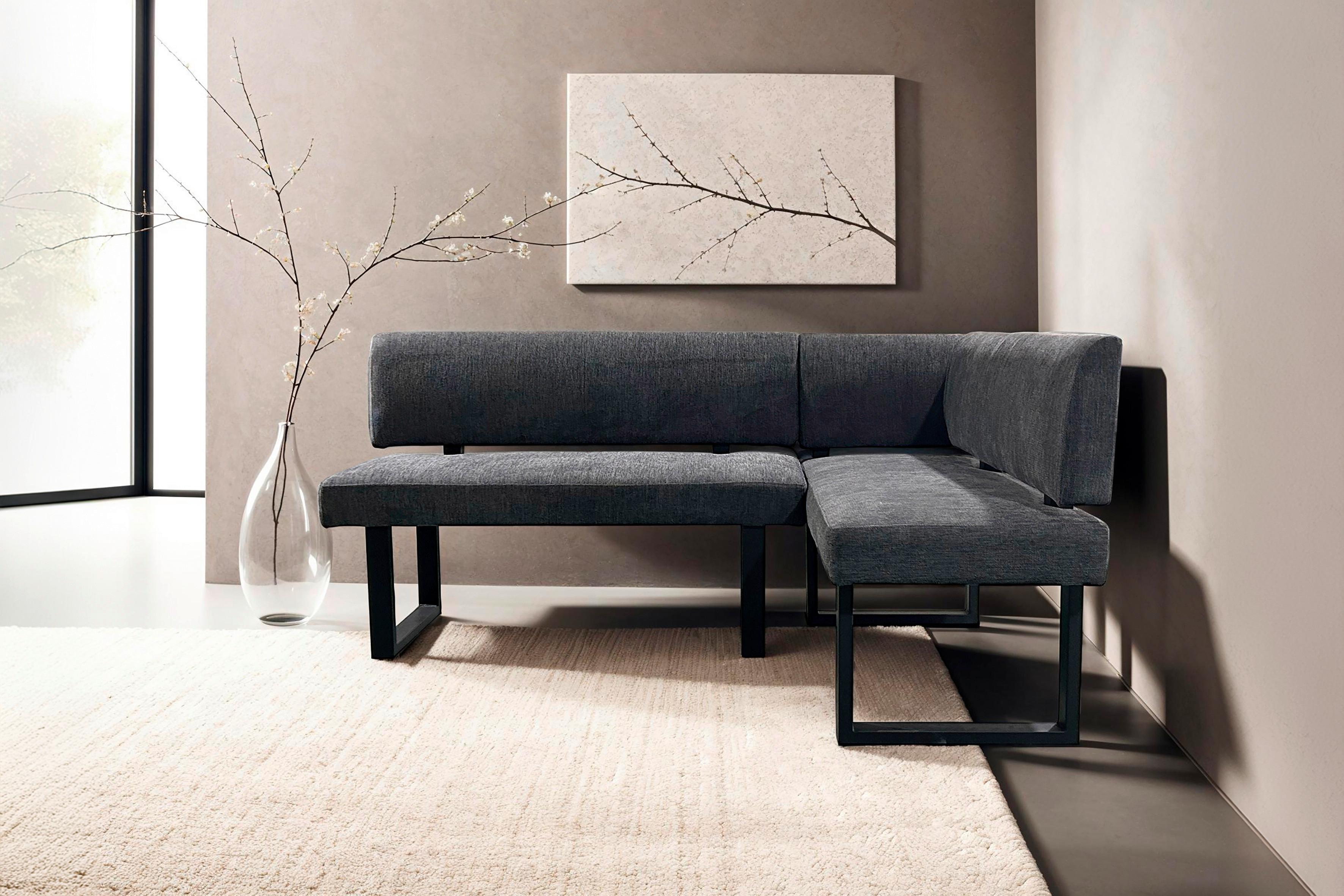 Eckbank Vancouver Grau/Schwarz Metall, Textil MID.YOU Möbel > Bänke > Eckbänke Grau