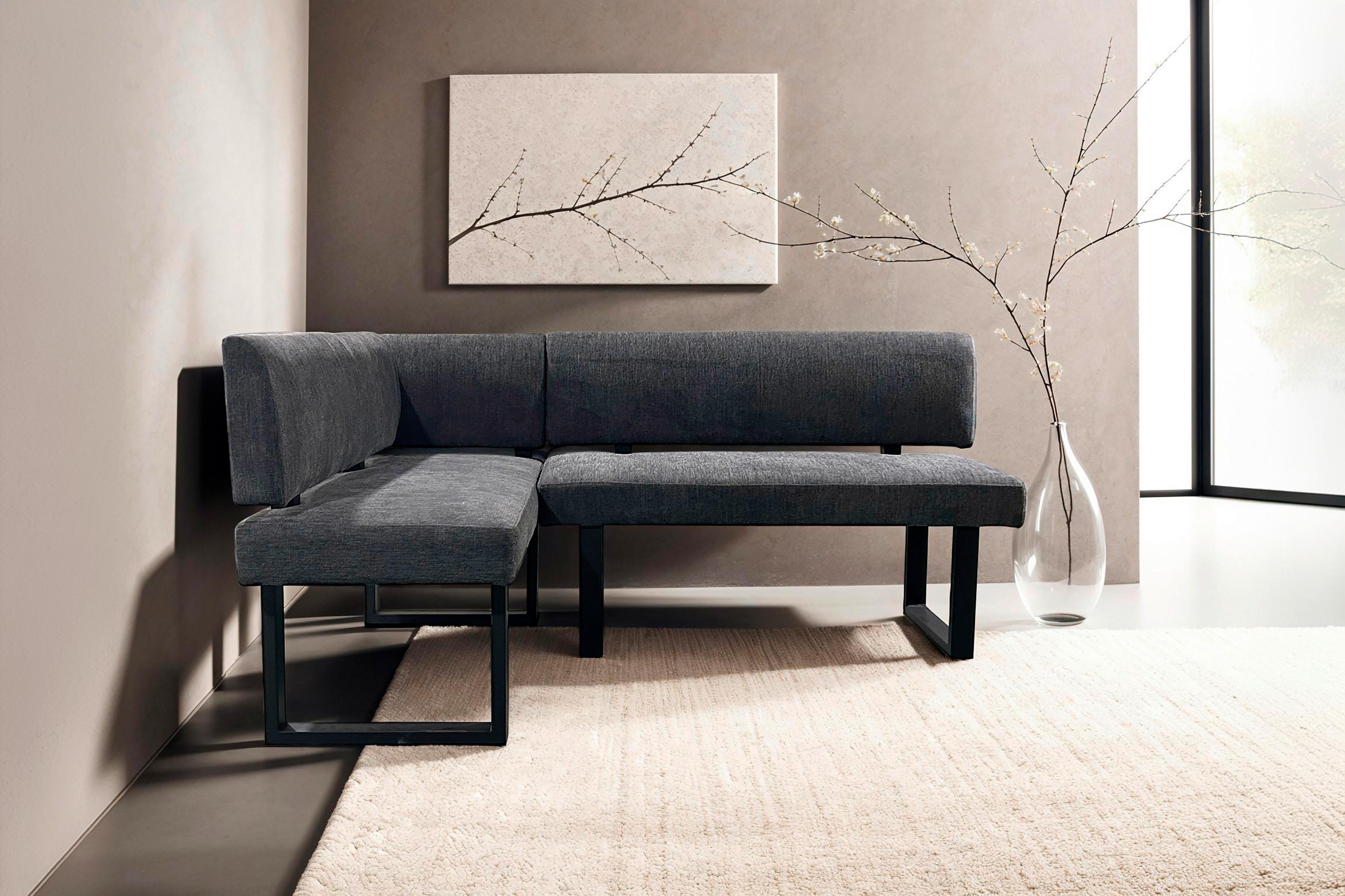 Eckbank Vancouver Grau/Schwarz Metall, Textil MID.YOU Möbel > Bänke > Eckbänke Grau